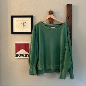 $78 We The Free CAMDEN Oversized Sweatshirt in Small in Green
